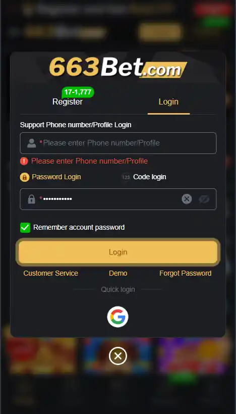 registration page