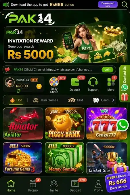 PAK14 Game Homescreen